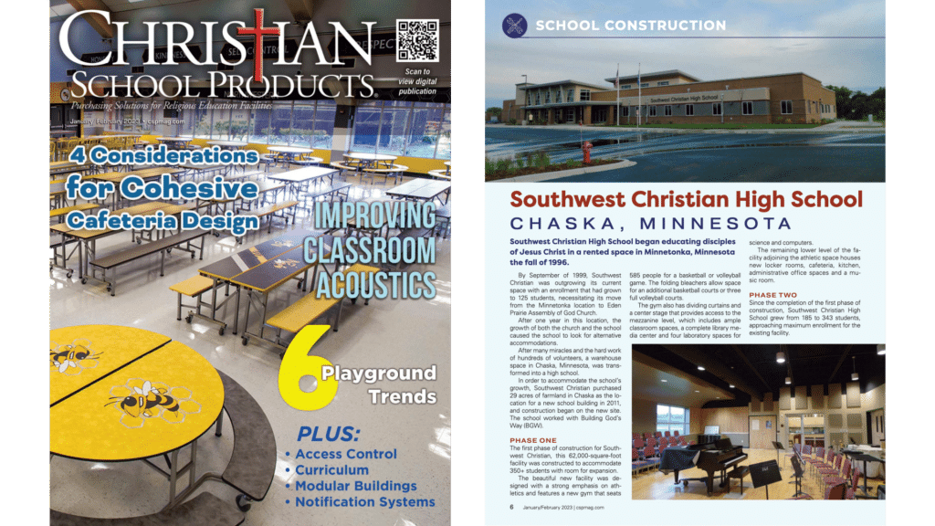 BGW School Project Featured in Christian School Products Magazine church architect