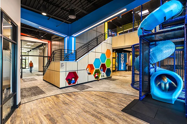 Kids playground home slider church building