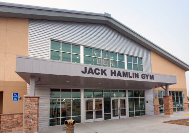 Woodland Gym Exterior Slider church building church architect