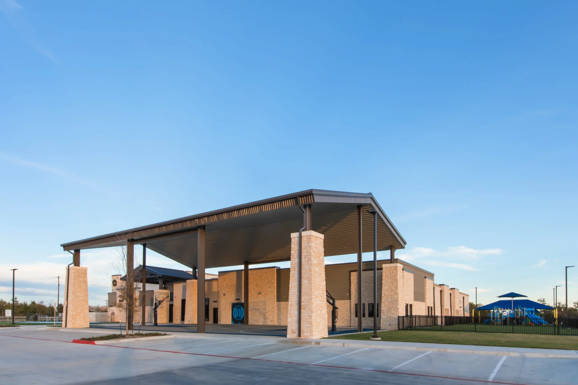 brookhaven Outdoor Basketball Court side view church architect