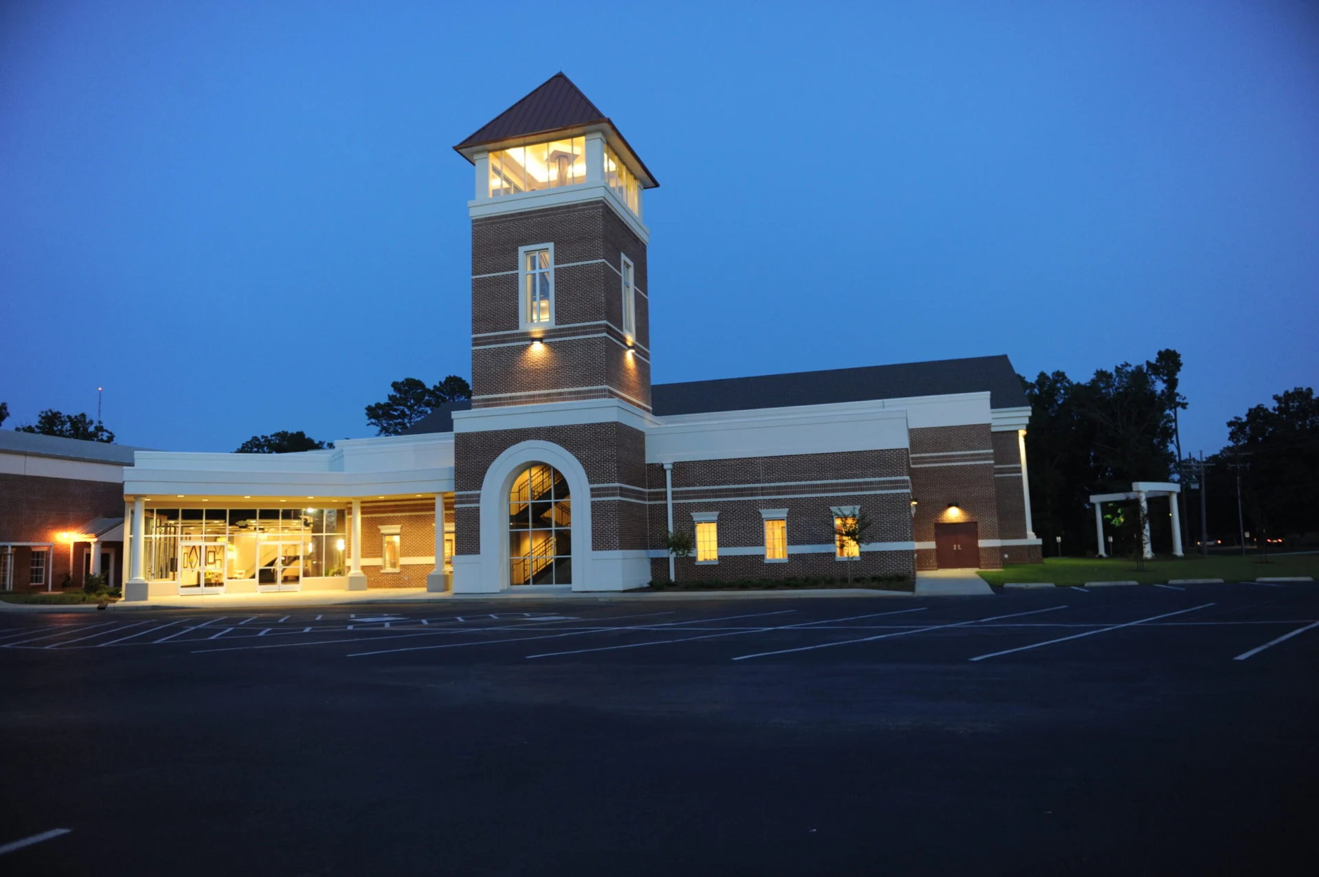 Fair Park night exterior church architect