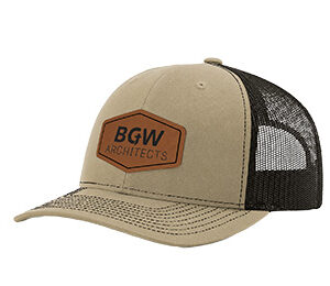 Richardson 112 Trucker Hat with Leather Patch khaki - Mesh Back / Adjustable