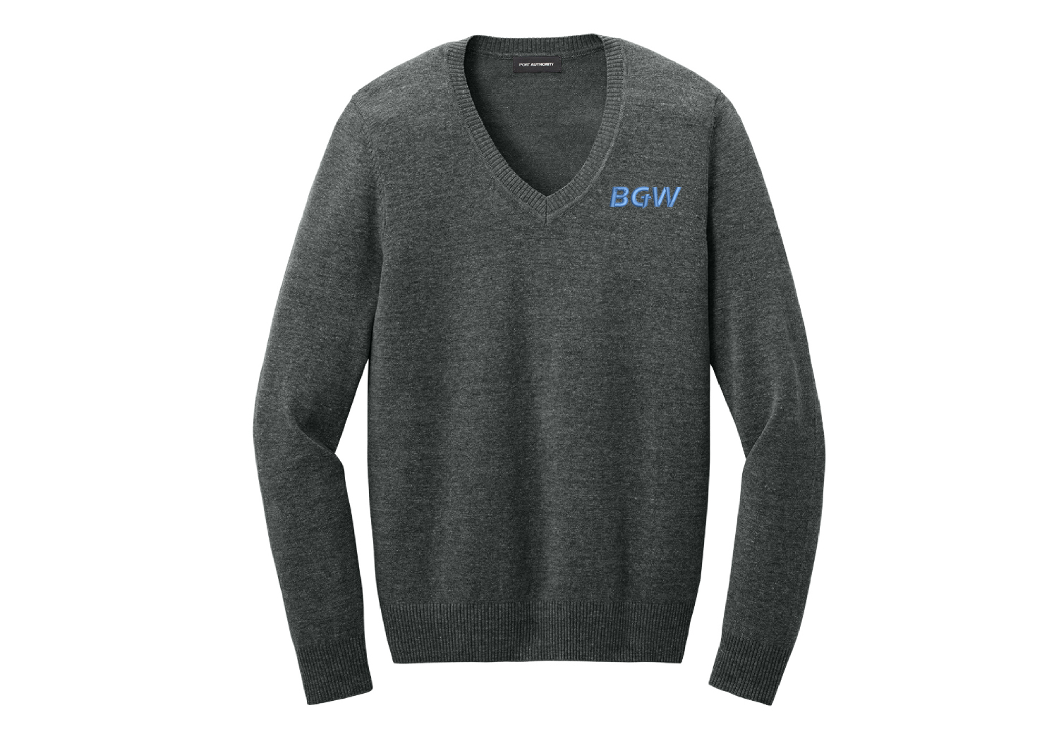 Port Authority Easy Care V-Neck Sweater - Charcoal Heather Port Authority Easy Care V-Neck Sweater - Charcoal Heather