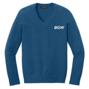 Port Authority Women's Easy Care V-Neck Sweater - aegean blue heather