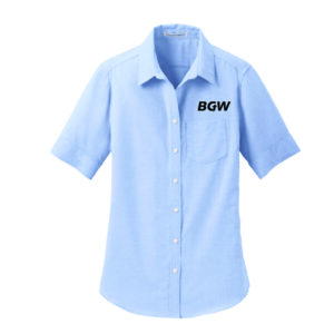 Port Authority Women's Short Sleeve SuperPro Oxford Shirt - oxford blue