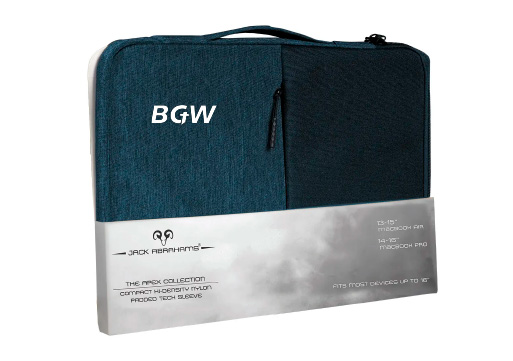 Wholesale Jack Abrahams The Velocity Two-Tone Nylon Protective Padded Laptop Sleeve 4L