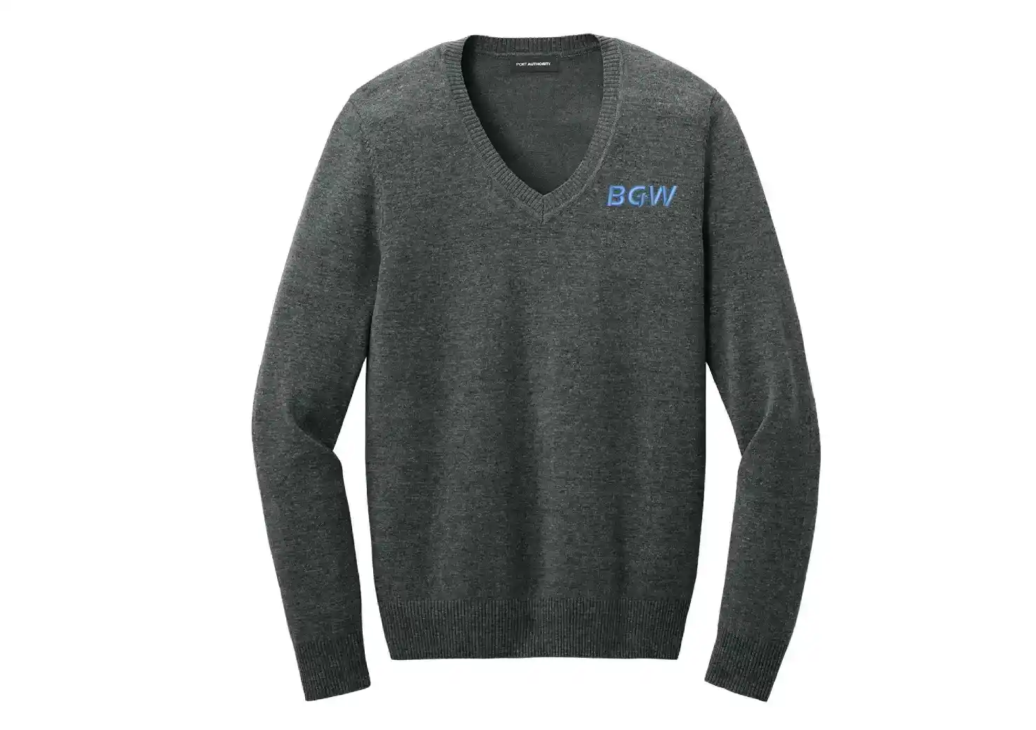 Port Authority Easy Care V-Neck Sweater - Charcoal Heather