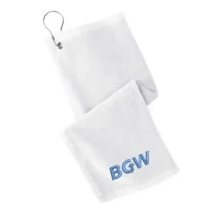 20 Oz Leatherette Tumbler Port Authority Grommeted Hemmed Towel - white