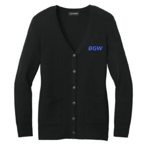 Port Authority Women's Easy Care Button-Up Cardigan Sweater - deep black