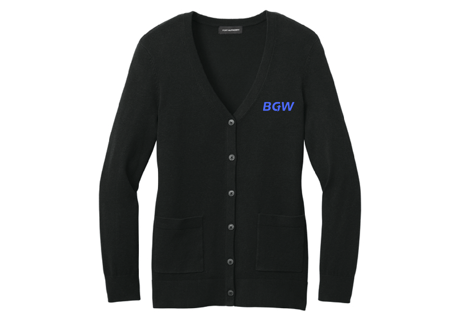 Port Authority Women's Easy Care Button-Up Cardigan Sweater - deep black