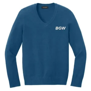 Port Authority Women's Easy Care V-Neck Sweater - aegean blue heather