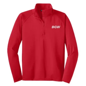 Sport-Tek tall sport-wick stretch 1-4 zip pullover - true red