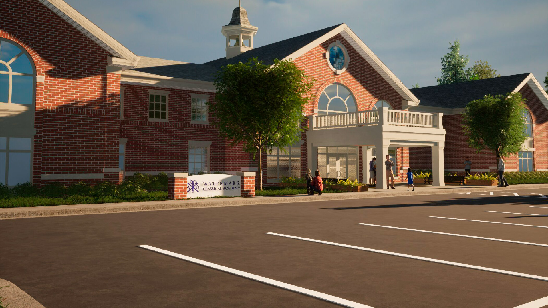 Watermark Rendering church building