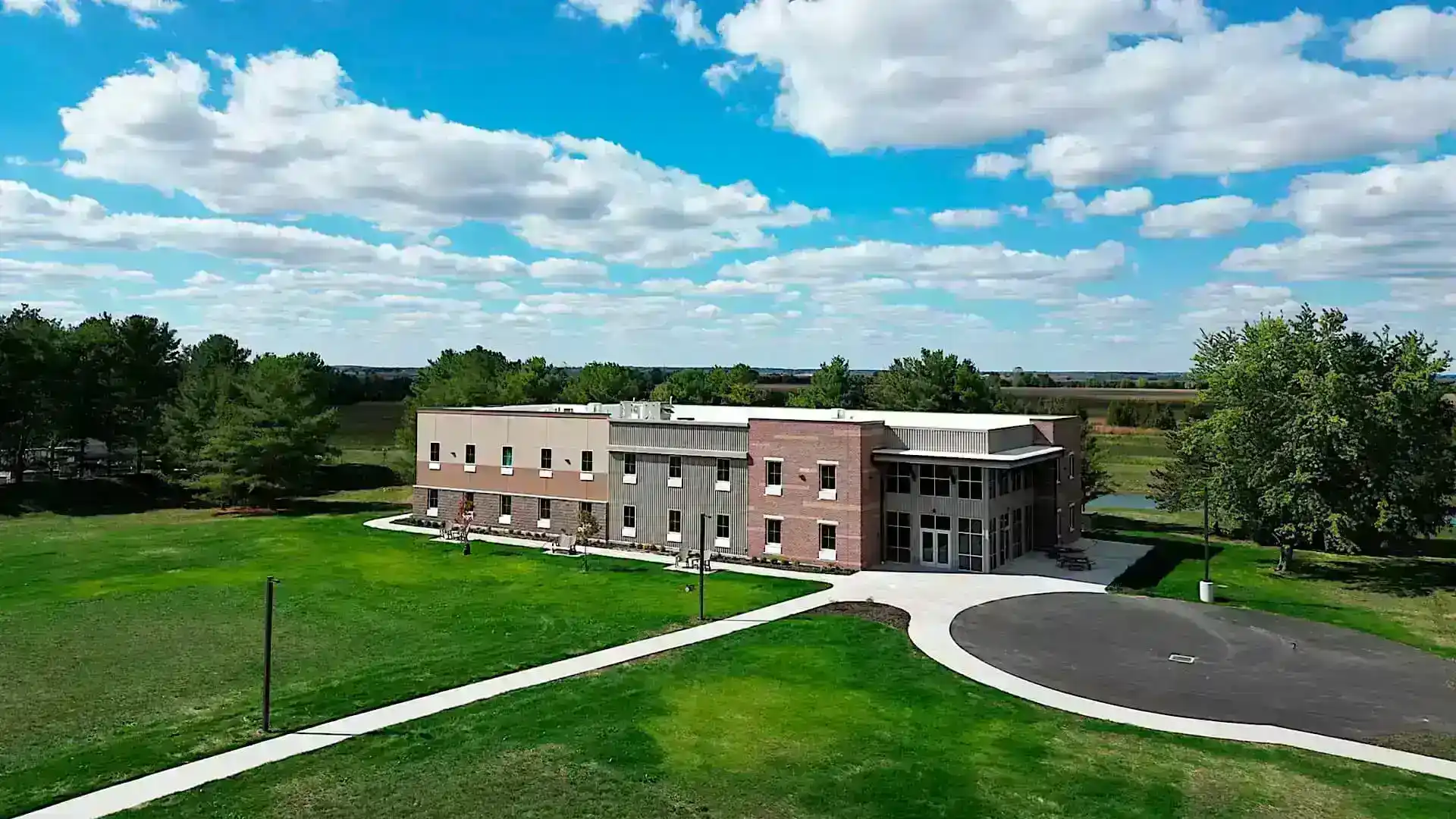 Rosedale Bible College exterior back church building