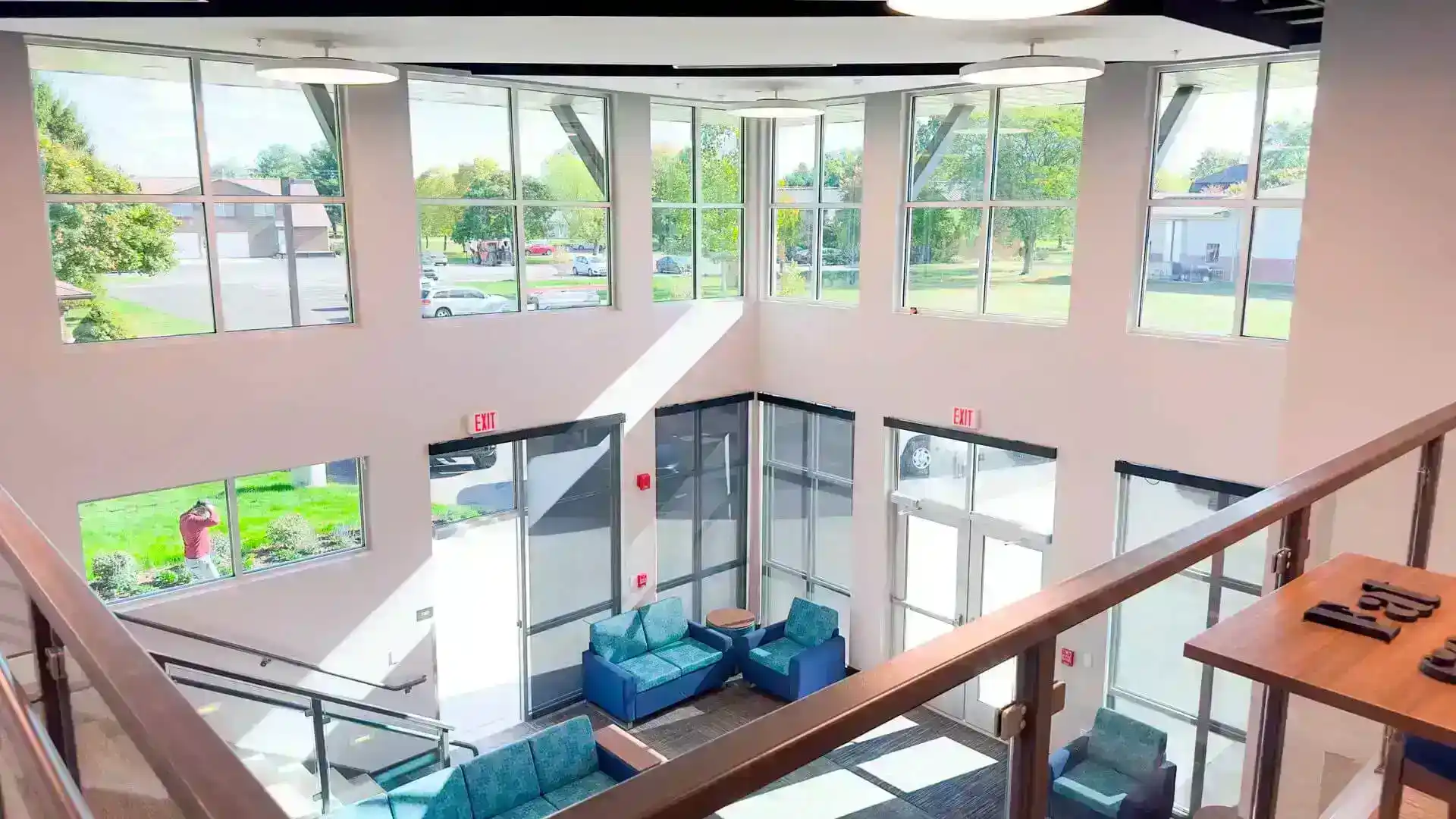 Rosedale College Church lobby interrior church building