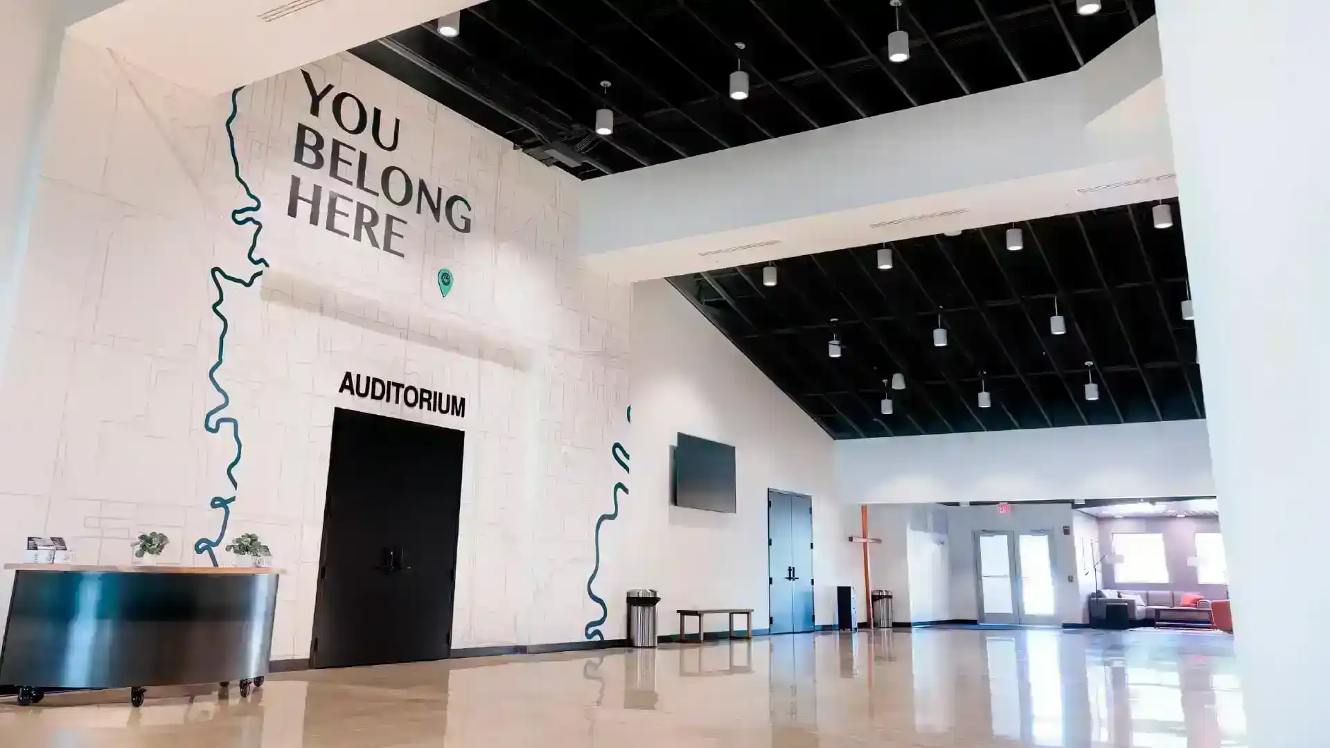 True North Church lobby front desk church building