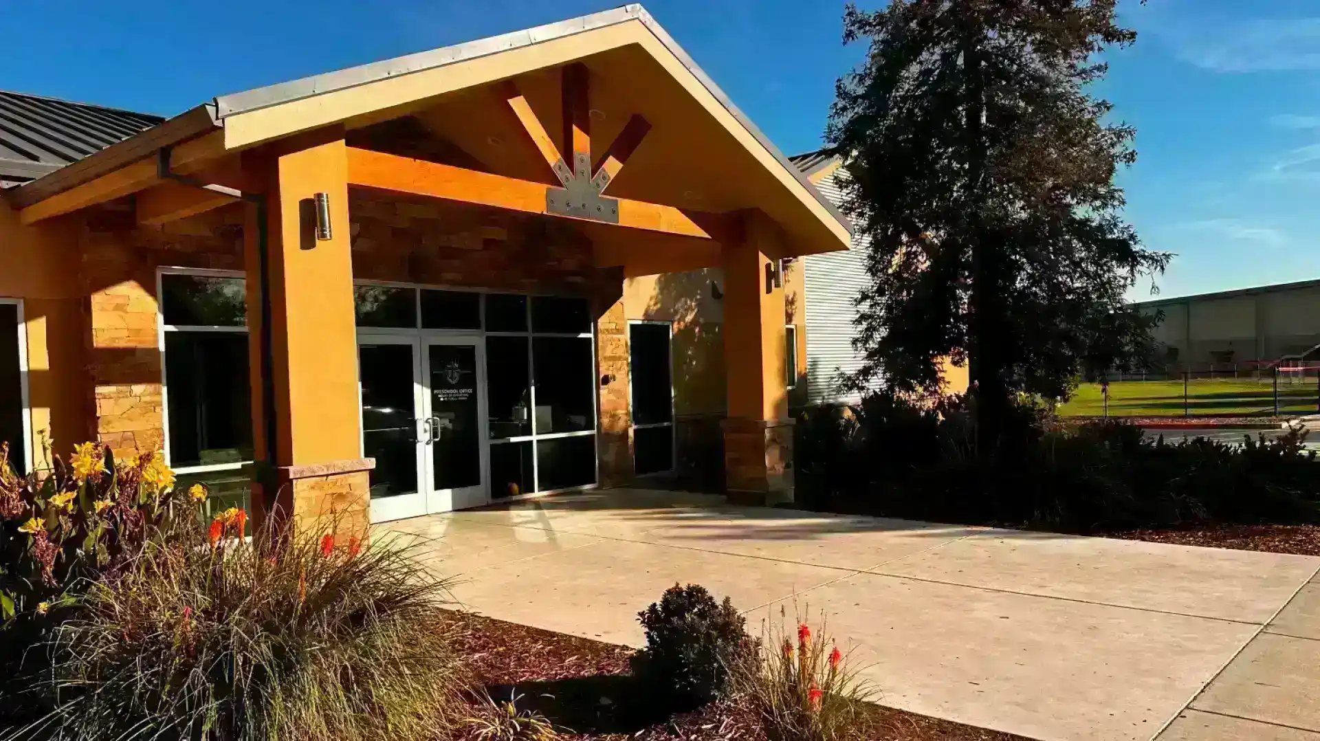 Woodland Christian Pre-School exterior church building