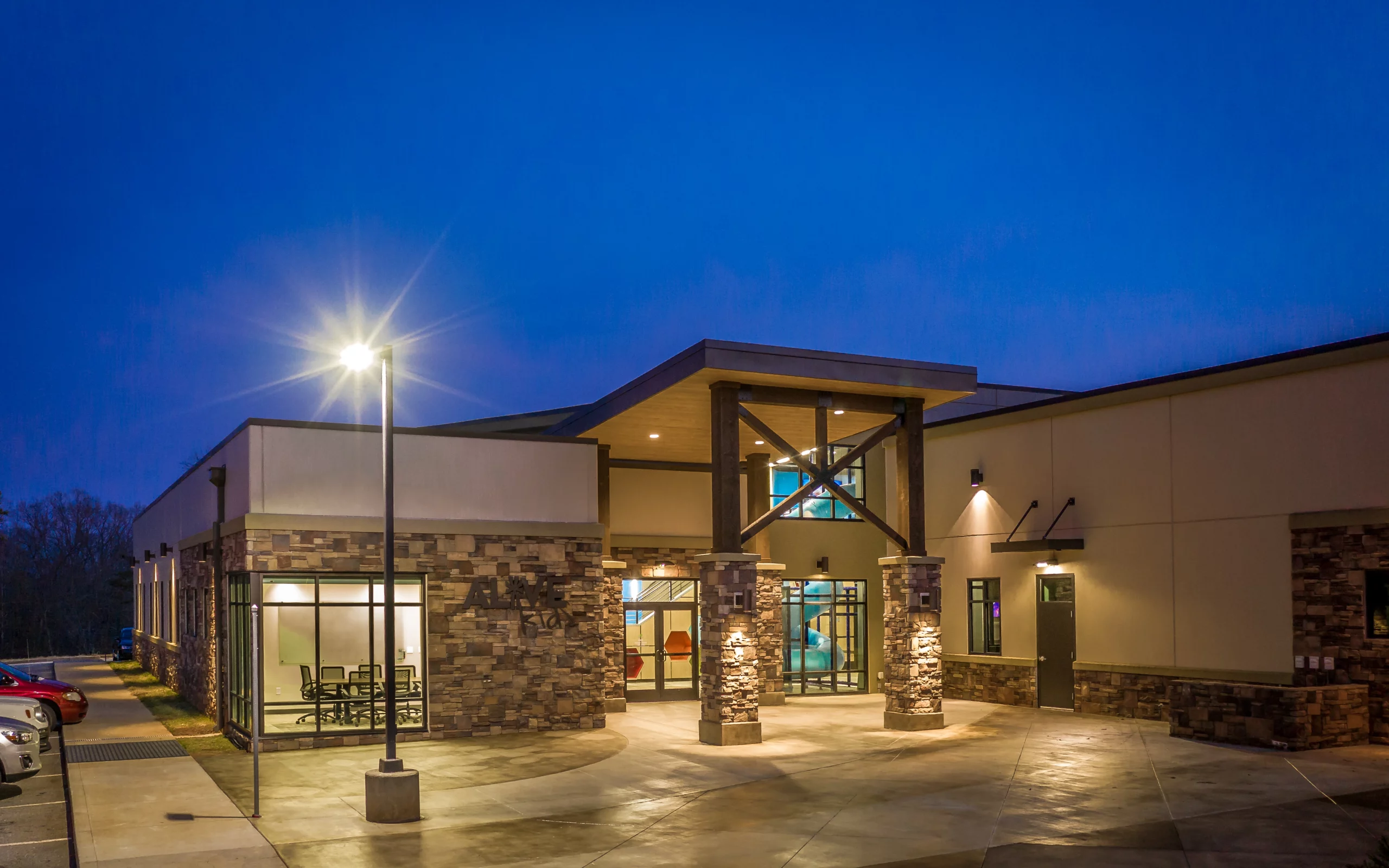 Alive Wesleyan Church phase 2 exterior front new church construction church architect