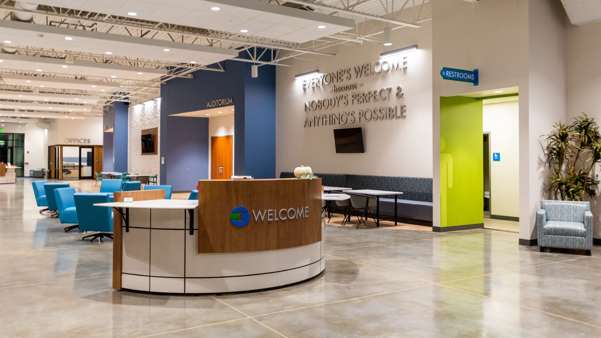 Gateway Church lobby church architect