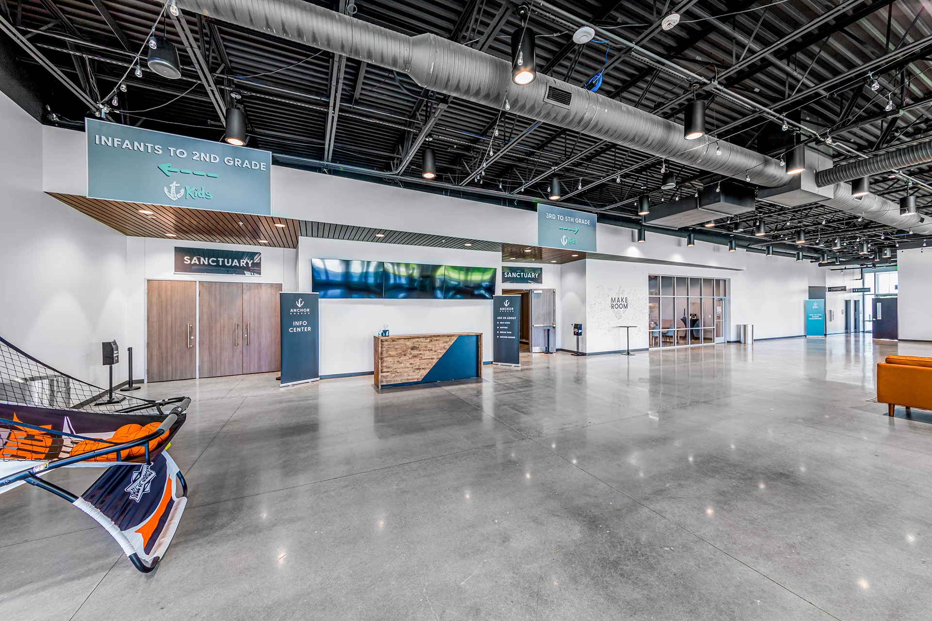 Anchor Church lobby church building church architect