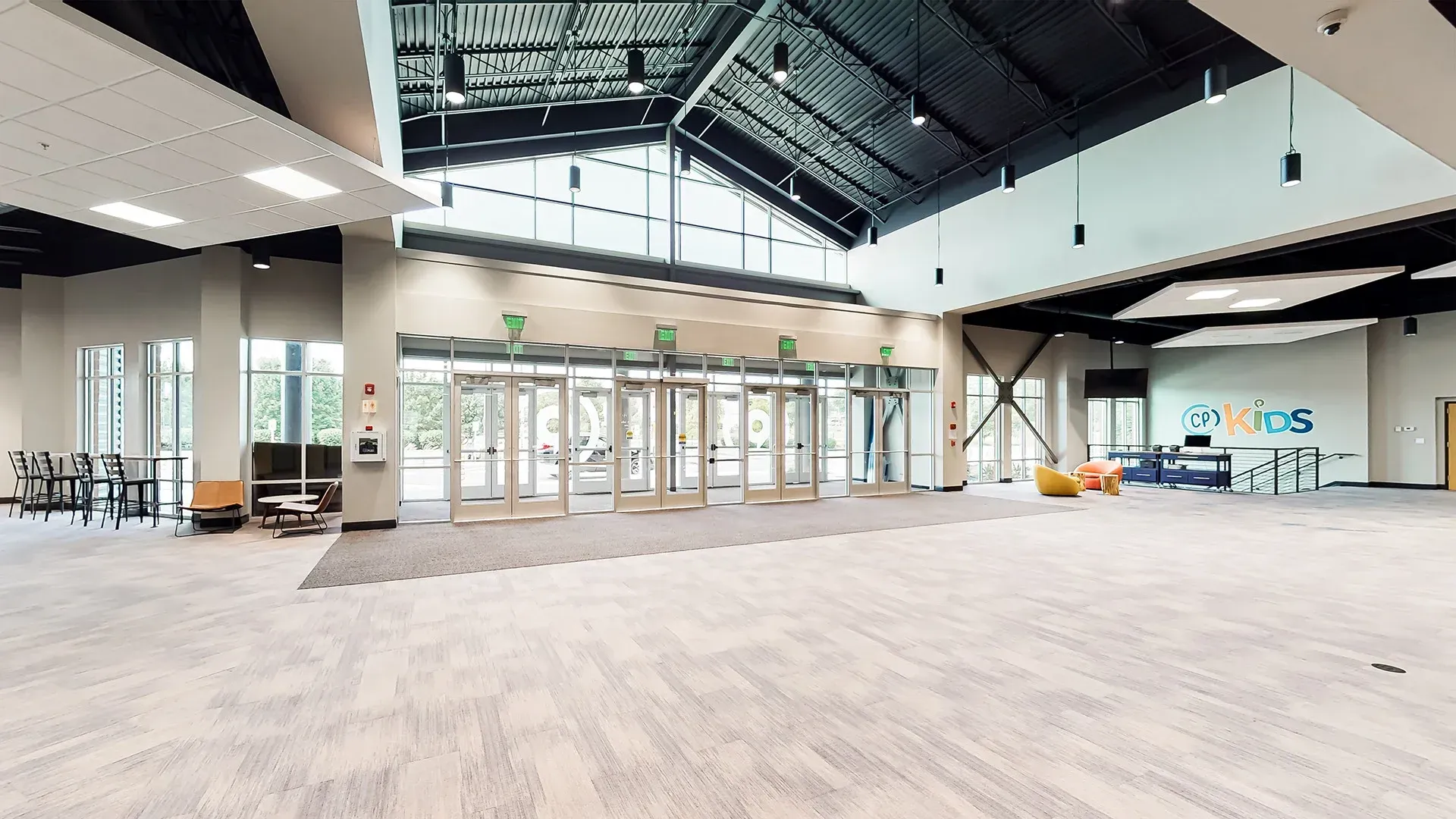 Center Pointe welcome lobby church building church architect