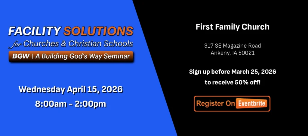 Facility Solutions IA footer church architect