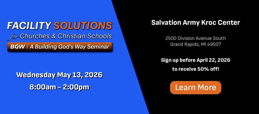 Facility Solutions MI Learn More footer church architect