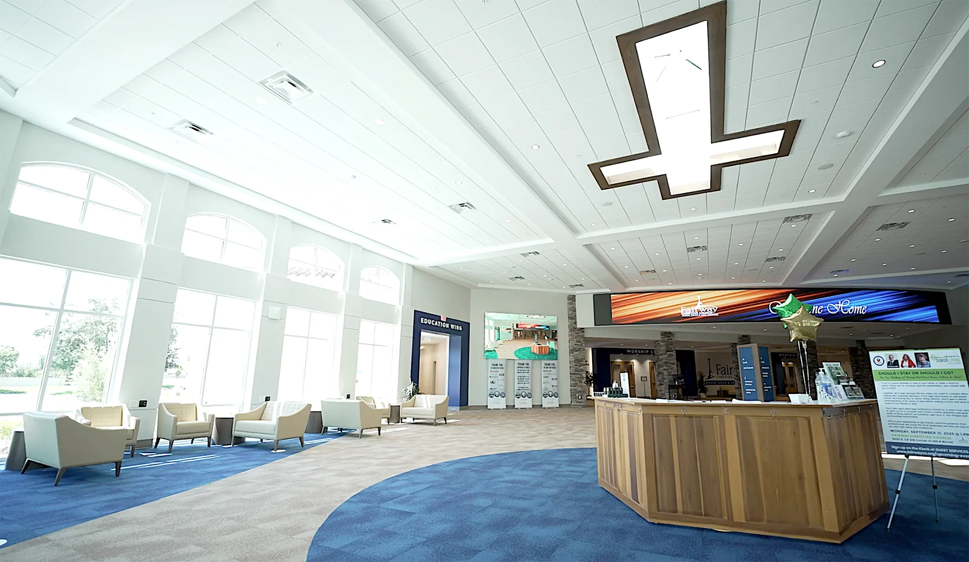 Fairway Christian Church lobby church building church architect