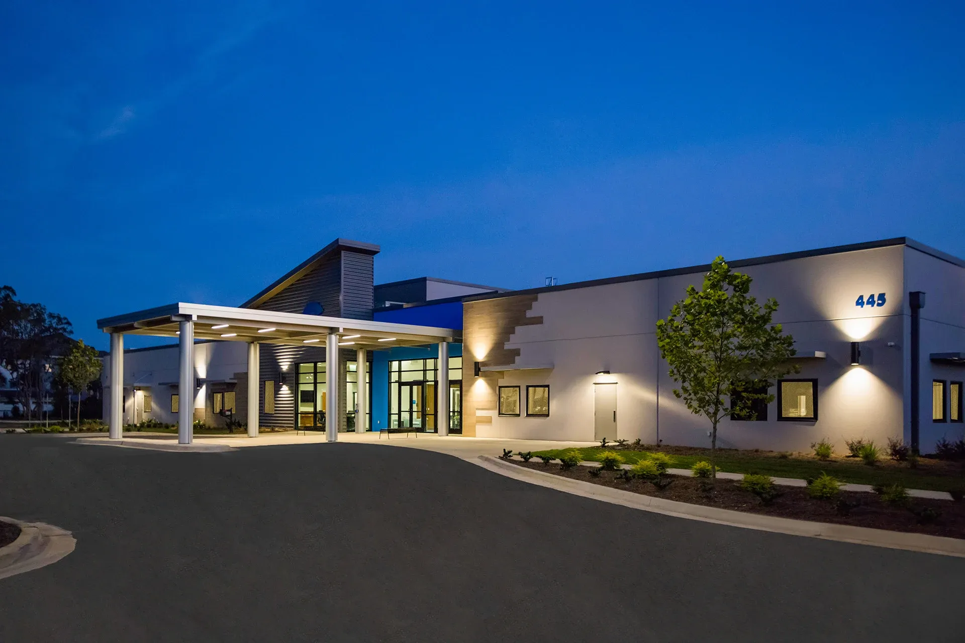 Gateway Church night exterior church building church architect