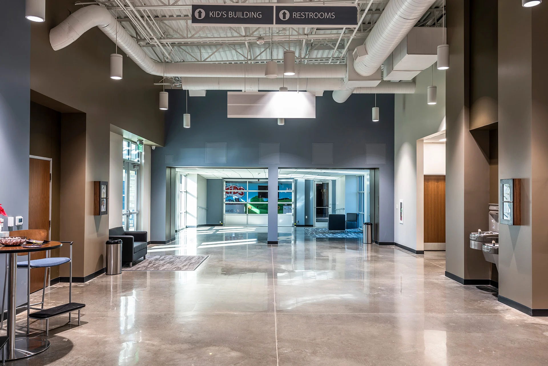 Grand Parkway lobby church building church architect