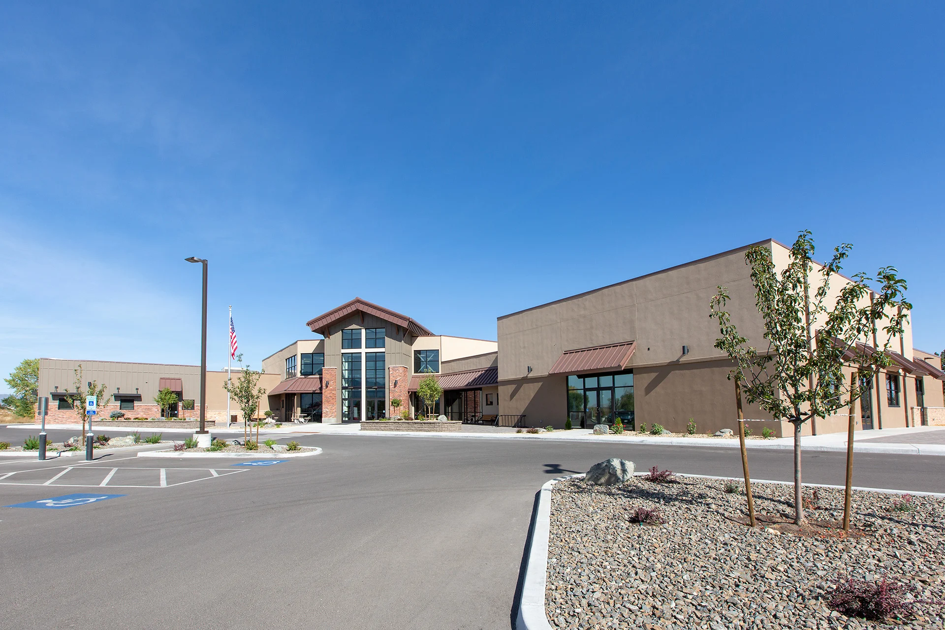 hsf exterior front church building church architect