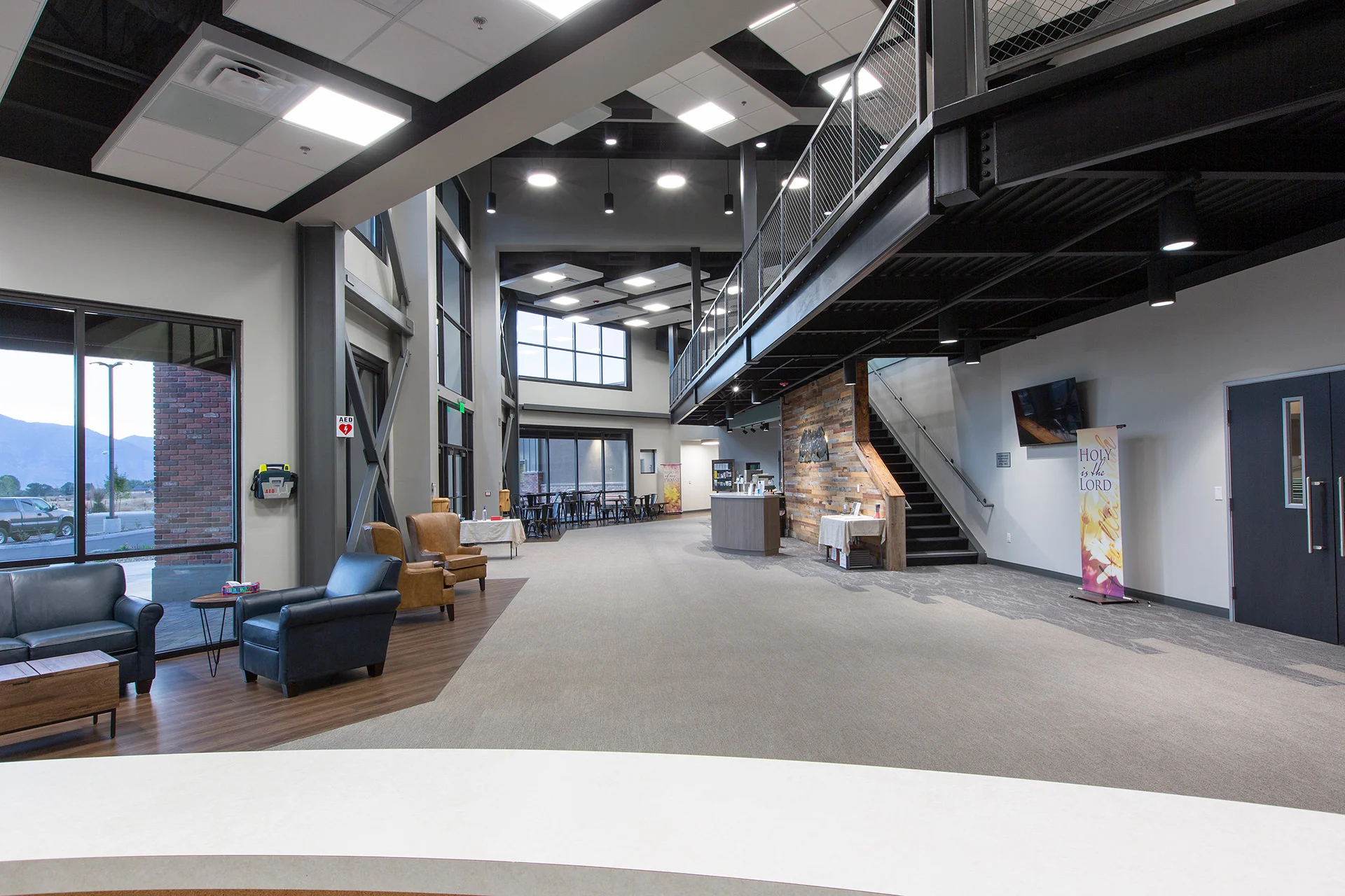 hsf lobby church building church architect