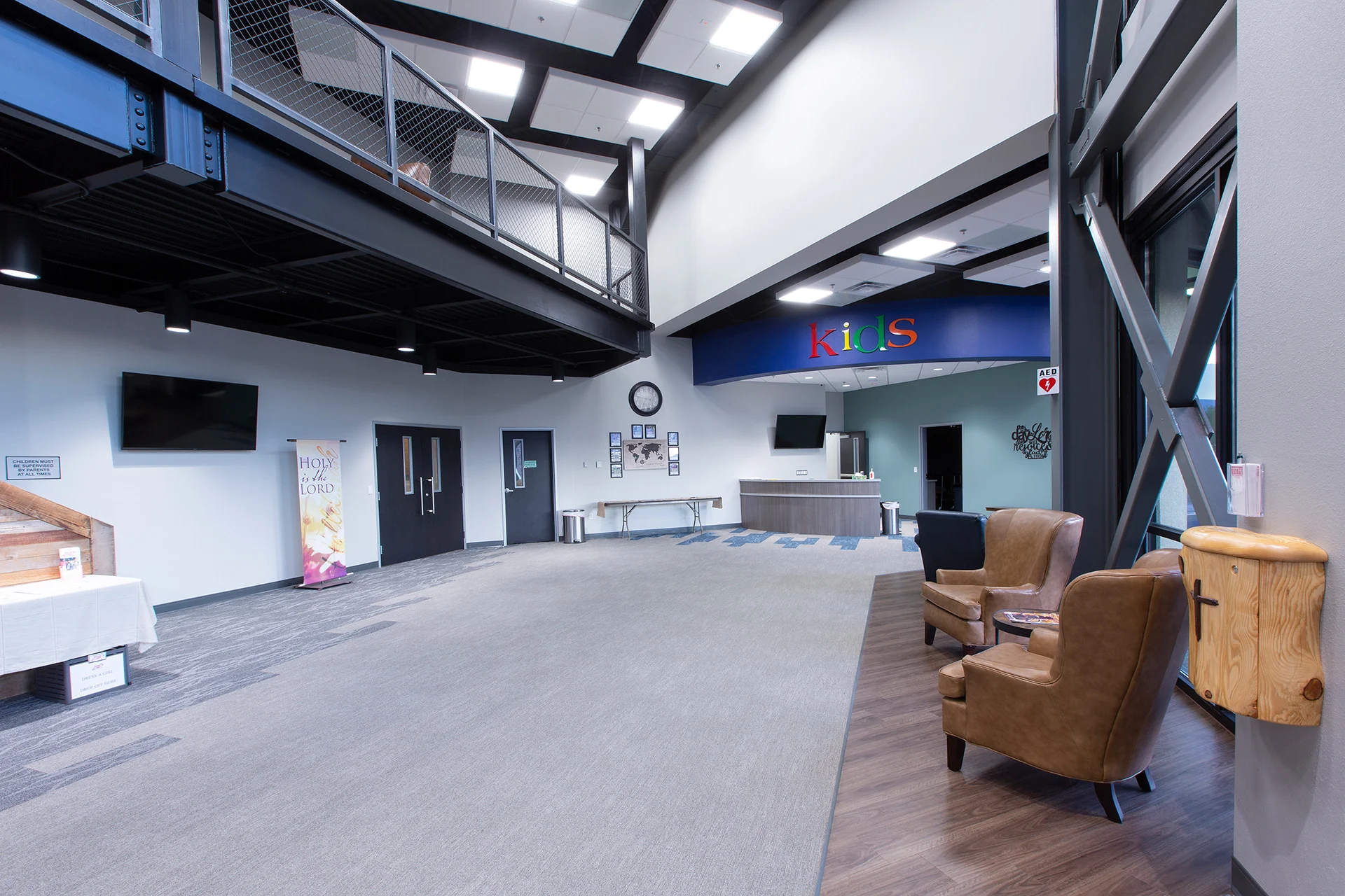 hsf lobby church building church architect