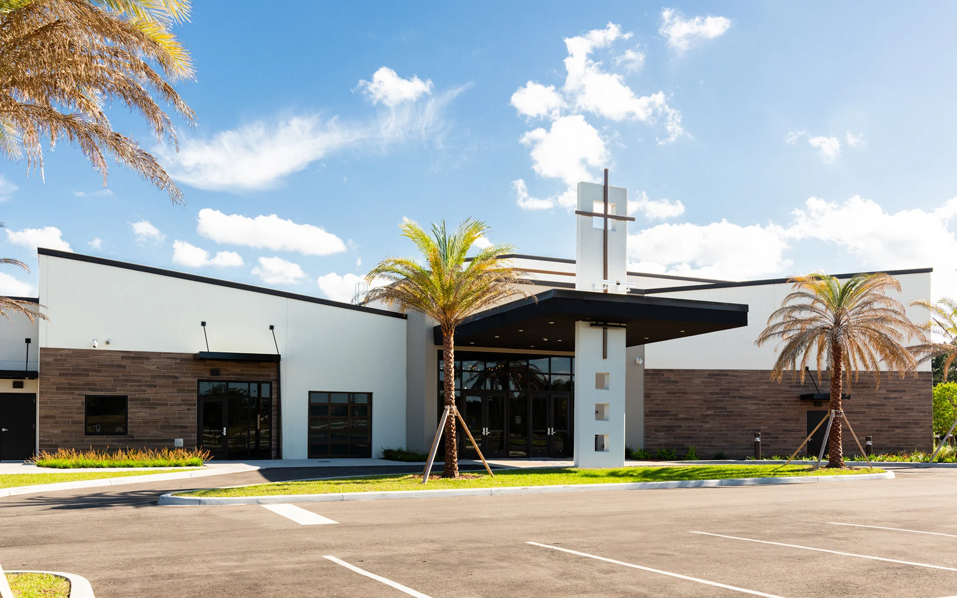 Palm Coast Methodist exterior front church building church architect