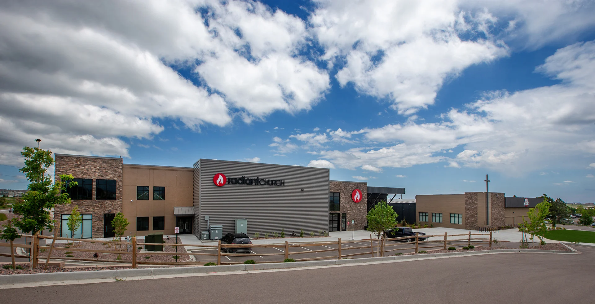 Radiant Church front exterior church building church architect