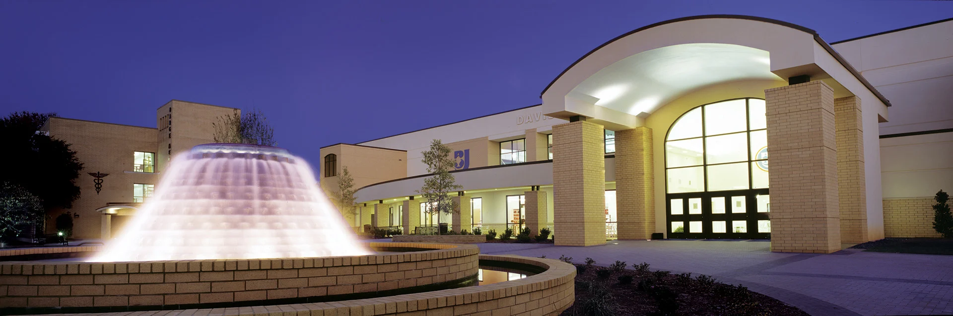 Bob Jones Davis Field House night church building church architect