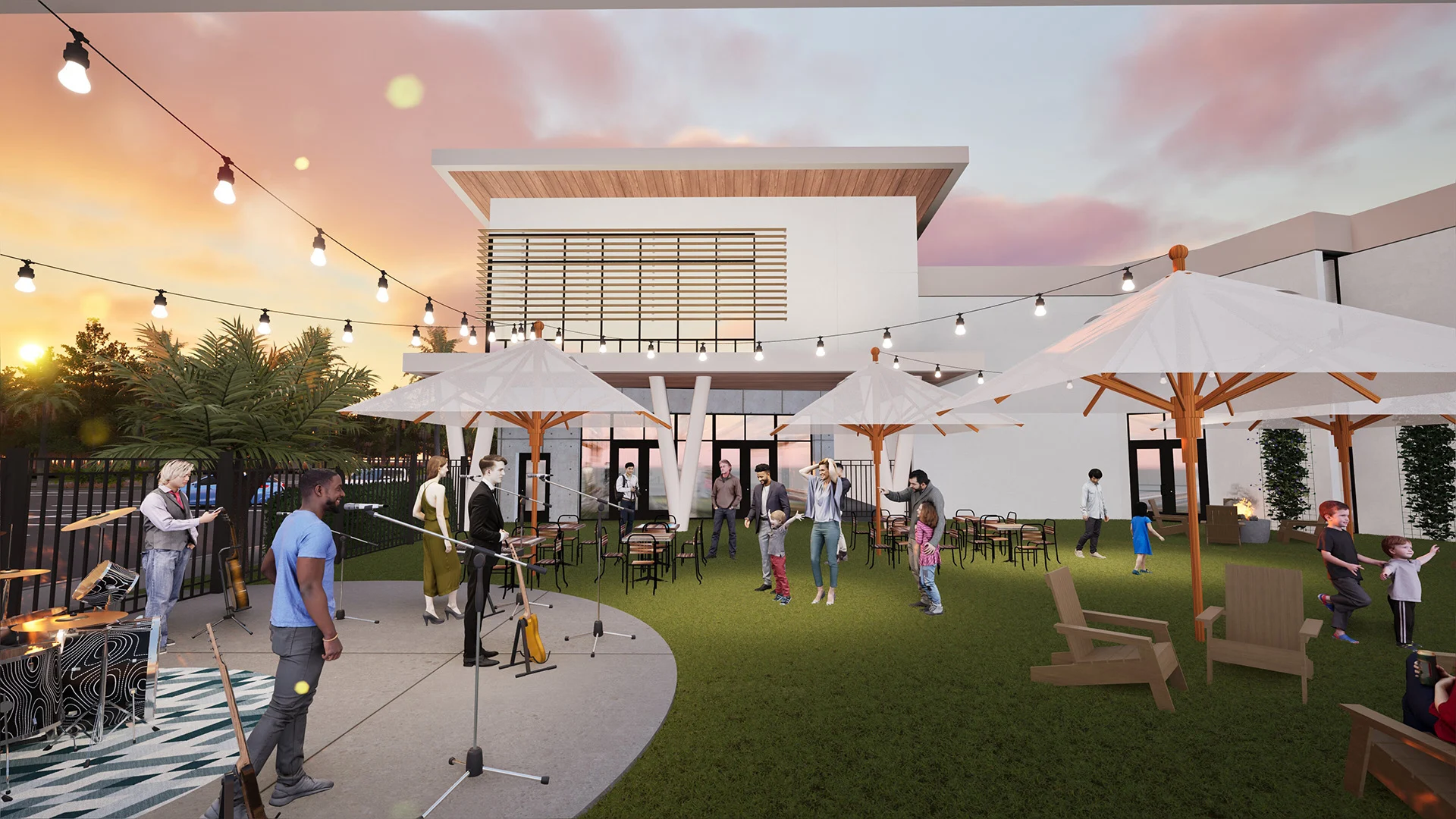 Calvary Christian Academy Boca Courtyard church building church architect