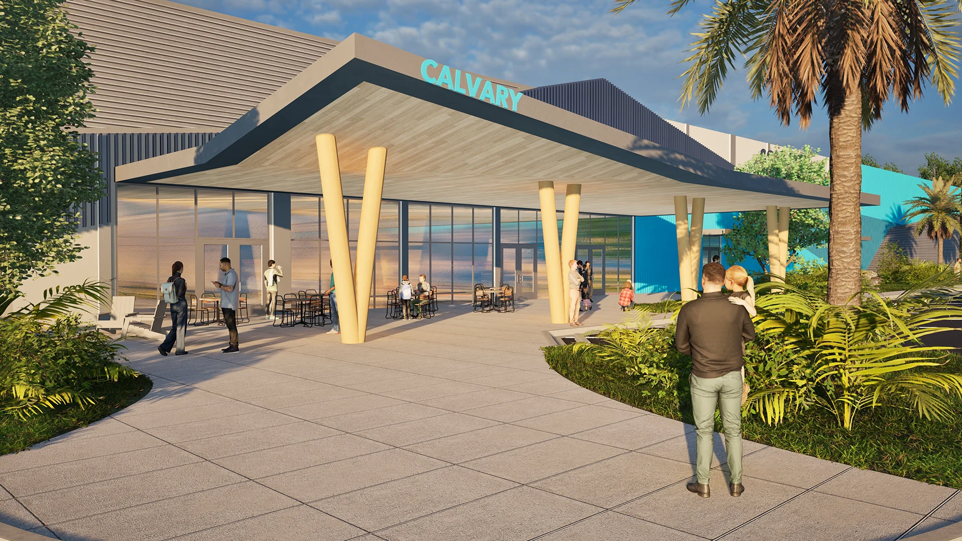 Calvary Christian Academy exterior roof church building church architect