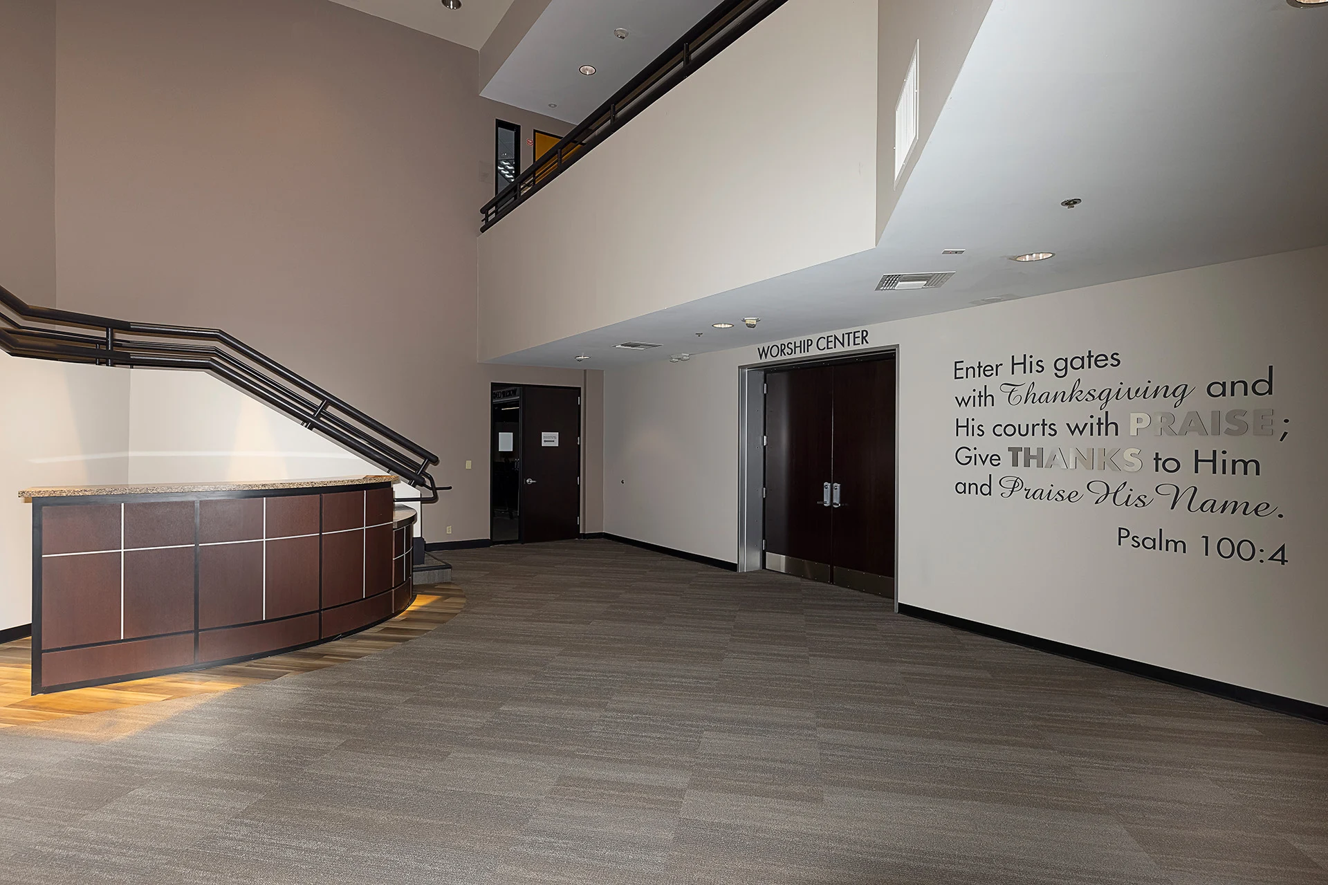 Calvary Community Church lobby church building church architect