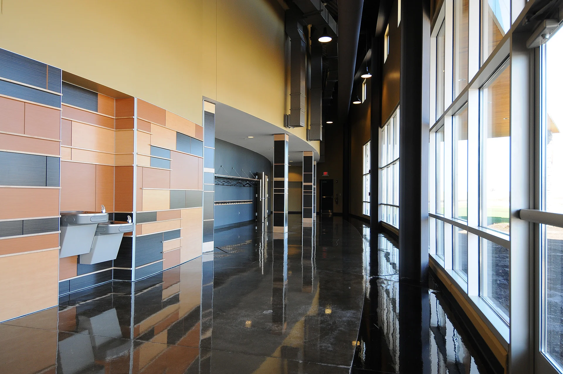 cornerstone hallway church building church architect