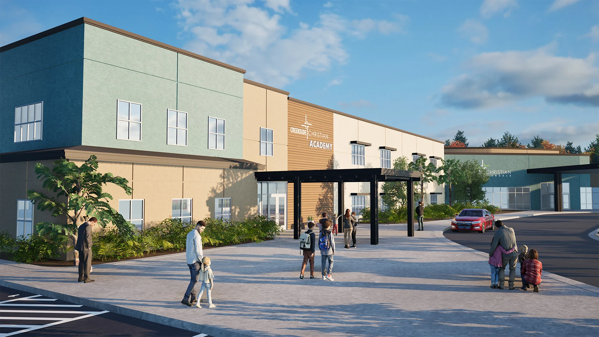 Creekside Christian Academy exterior church building church architect
