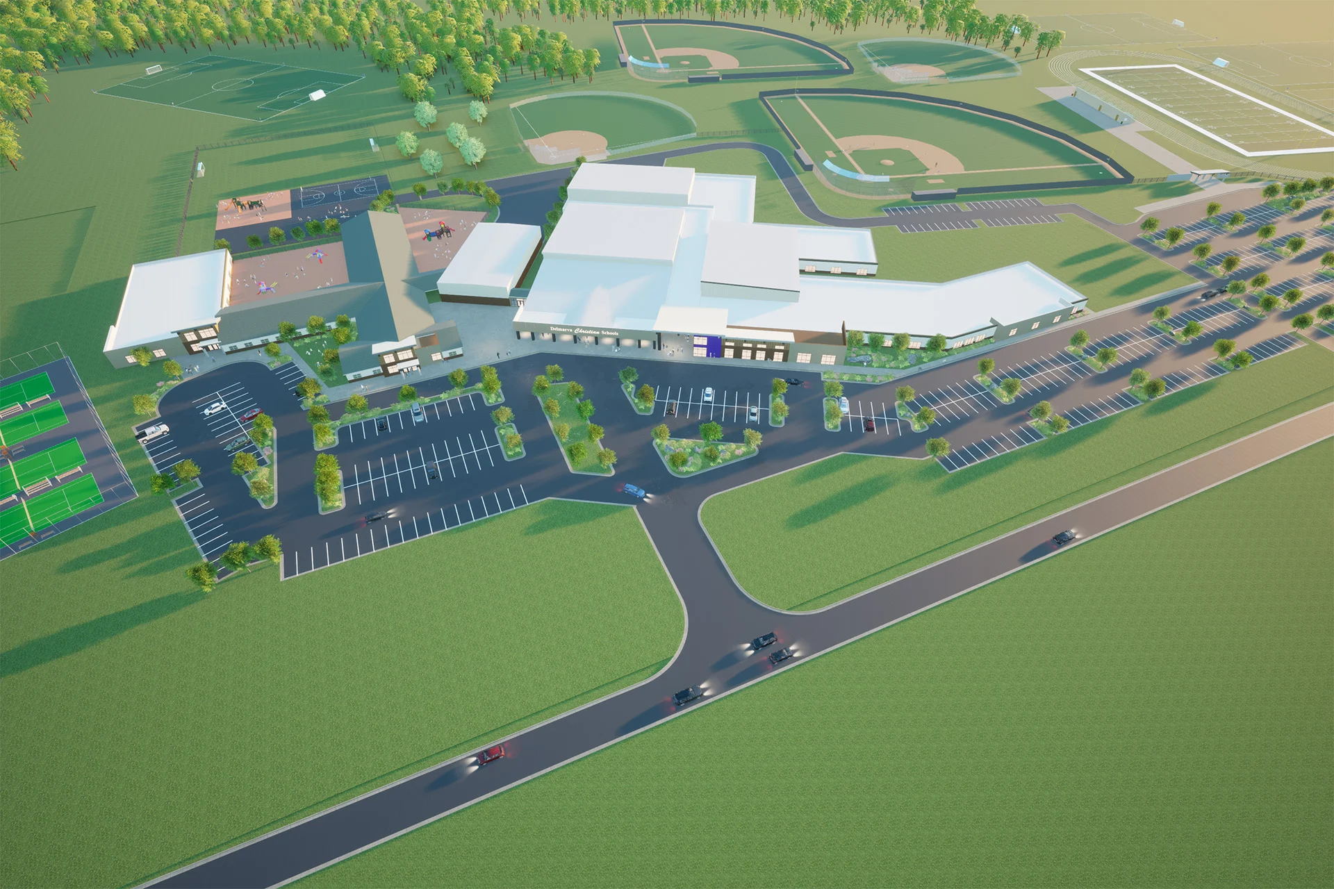 Delmarva Christian School arial church building church architect
