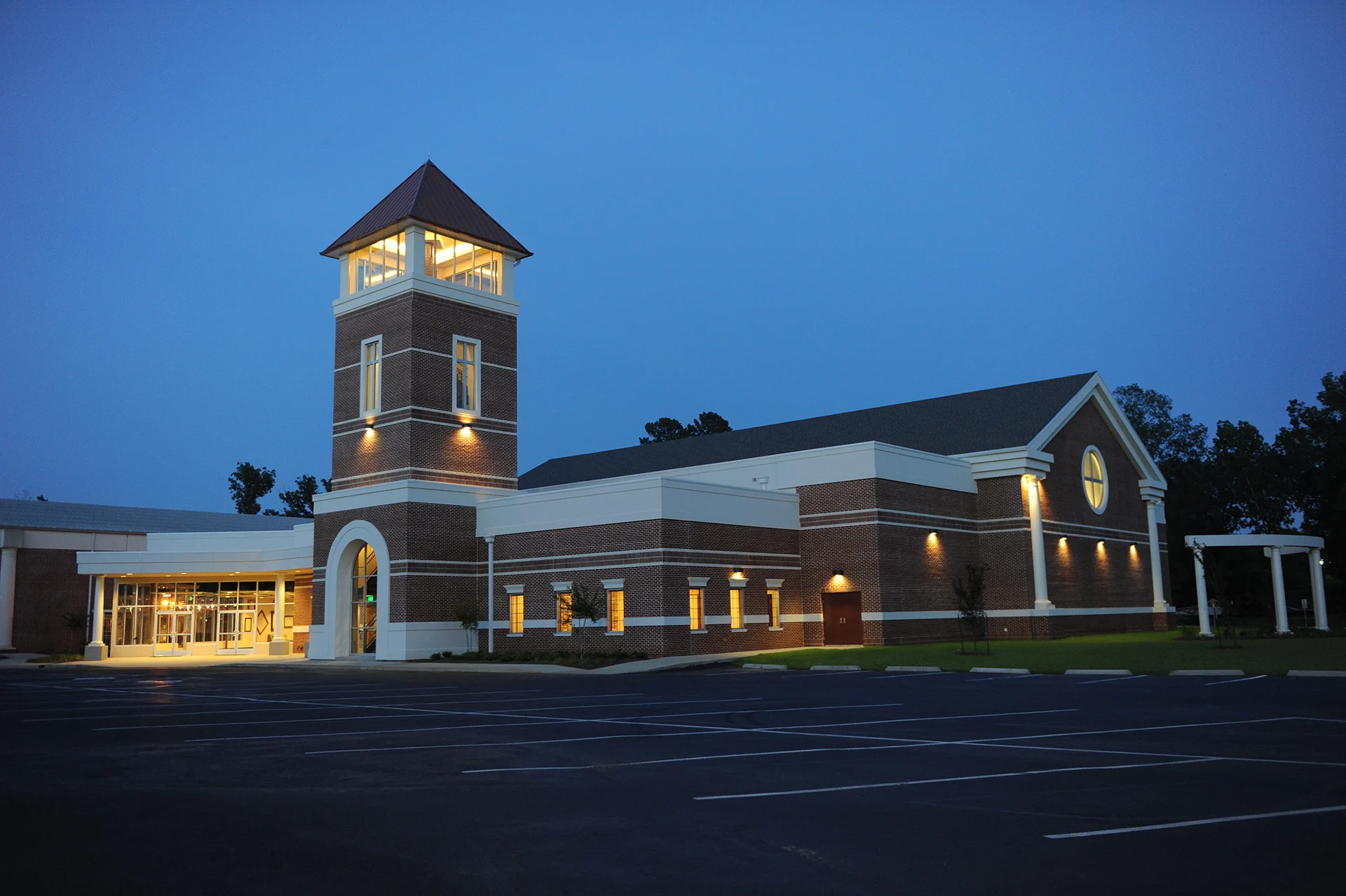 Fair Park Baptist exterior night church building church architect