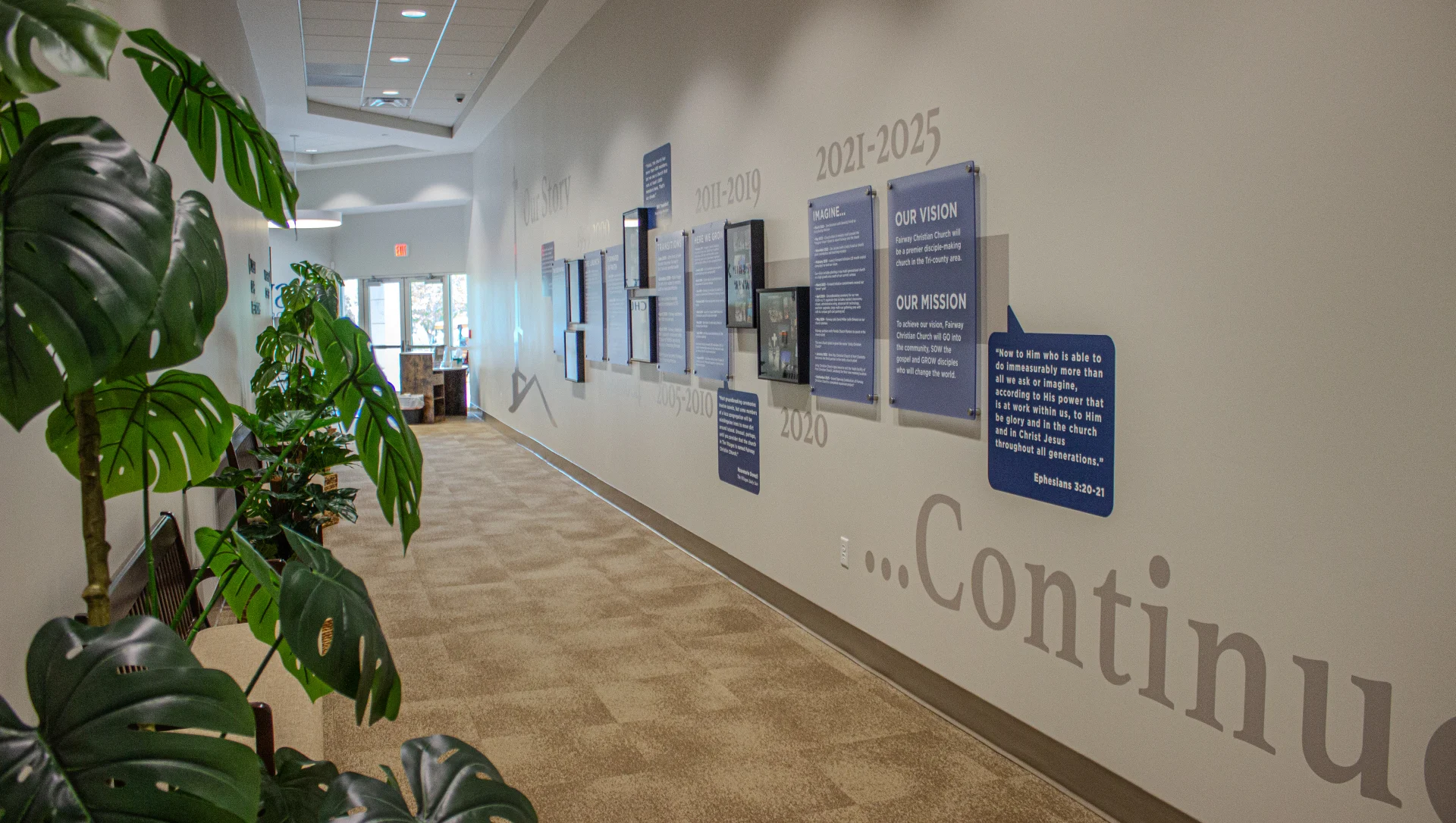 Fairway Christian Church hallway history church building church architect