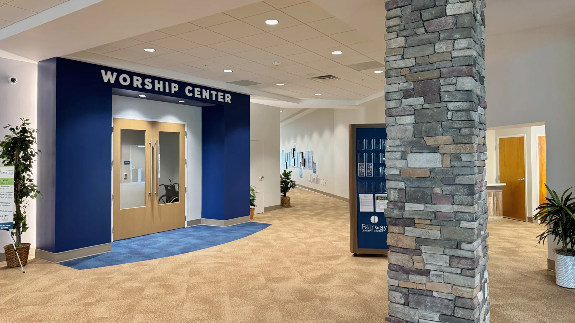 Fairway Christian Church lobby church building church architect