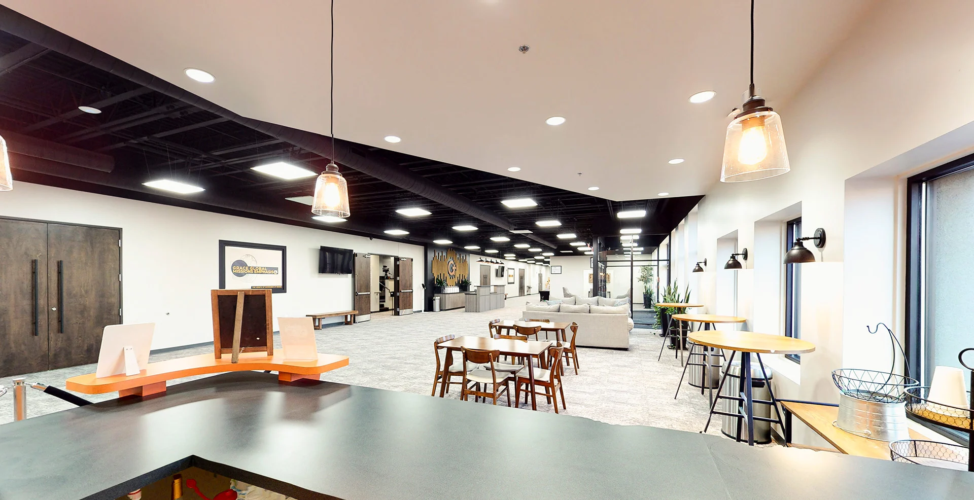 Grace Fellowship Niles Ohio - Cafe Interior church building church architect