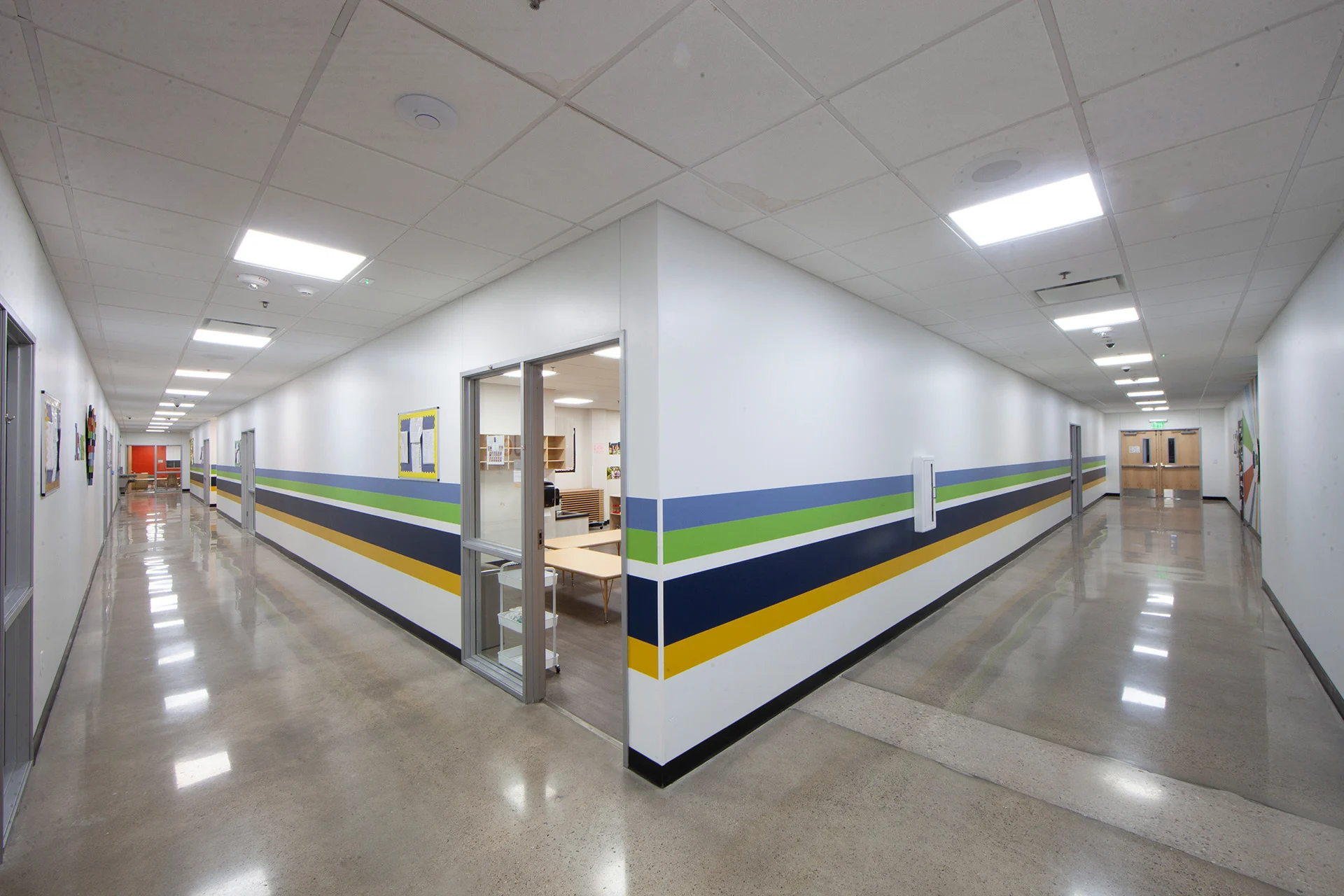 High Pointe Church hallway church building church architect