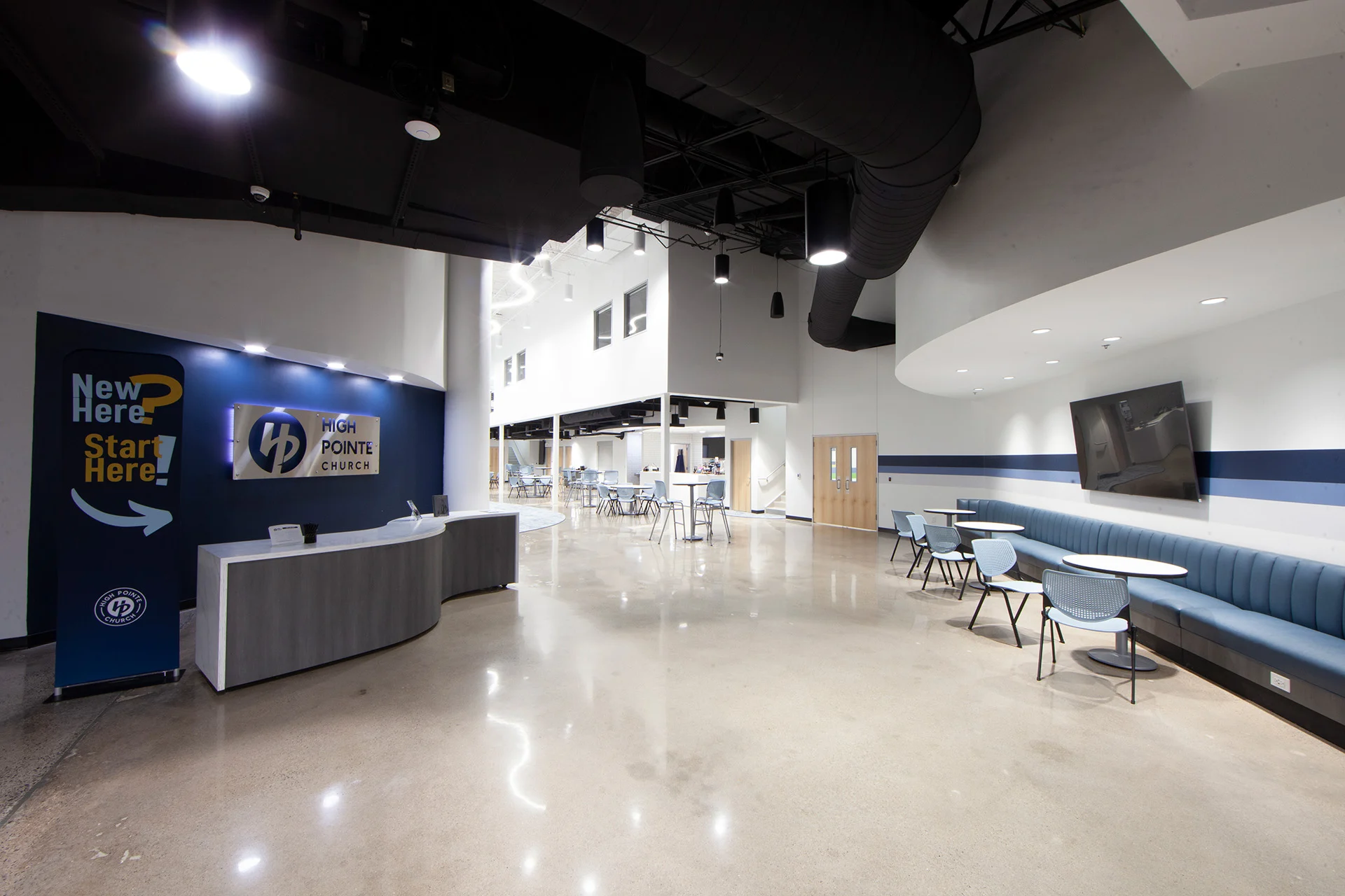High Pointe Church lobby church building church architect