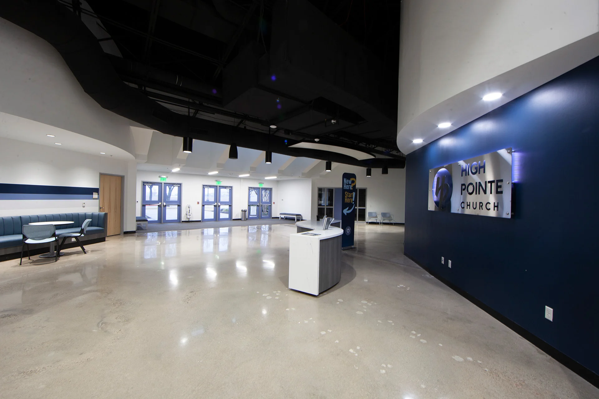 High Pointe Church lobby church building church architect