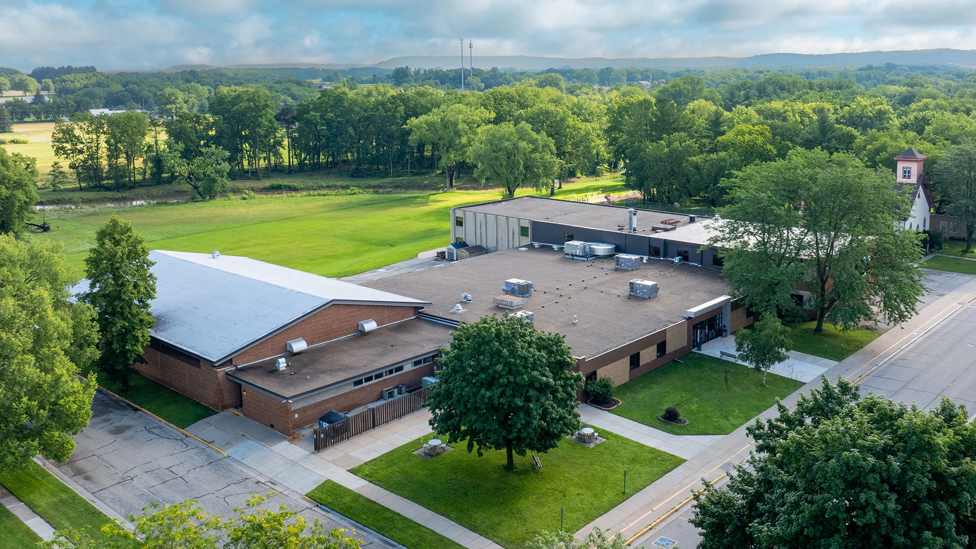 New Heights Church arial exterior church building church architect